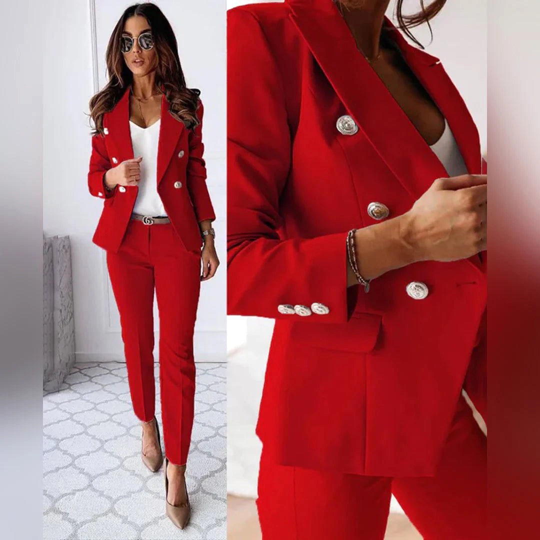 Matilda | Women's Slim-Fit Two-Piece Suit, Double-Breasted Blazer Suit | Everlasting Boutique
