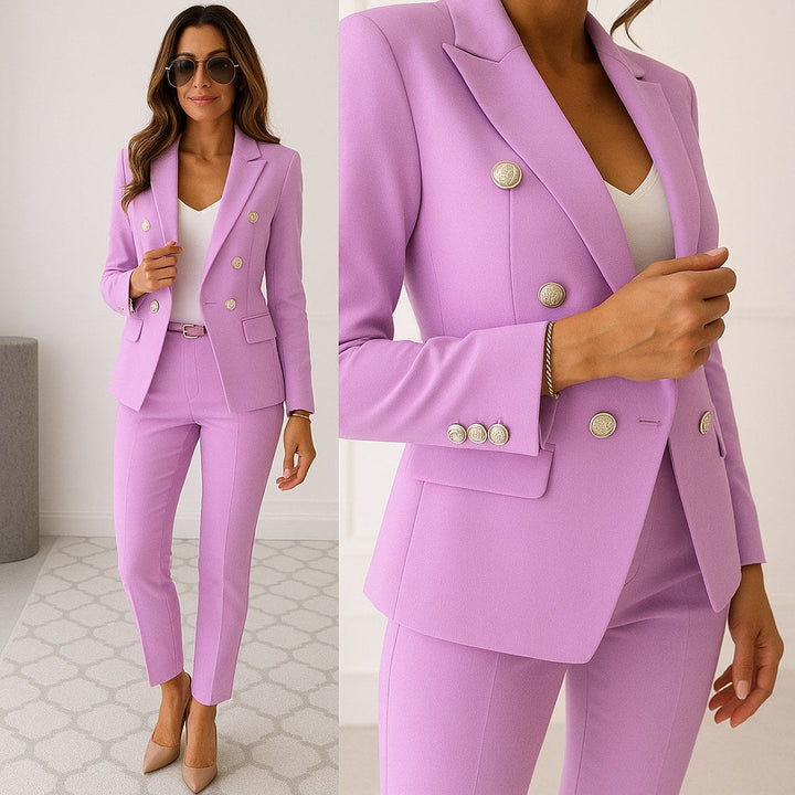 Matilda | Women's Slim-Fit Two-Piece Suit, Double-Breasted Blazer Suit | Everlasting Boutique