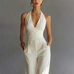 Matilda | Women's Wide-Leg Jumpsuit with Wrap Front, V-Neck Two-Piece Set | Everlasting Boutique