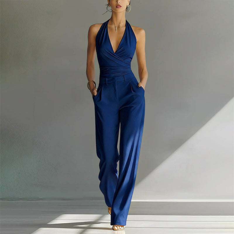 Matilda | Women's Wide-Leg Jumpsuit with Wrap Front, V-Neck Two-Piece Set | Everlasting Boutique