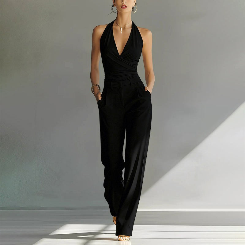 Matilda | Women's Wide-Leg Jumpsuit with Wrap Front, V-Neck Two-Piece Set | Everlasting Boutique