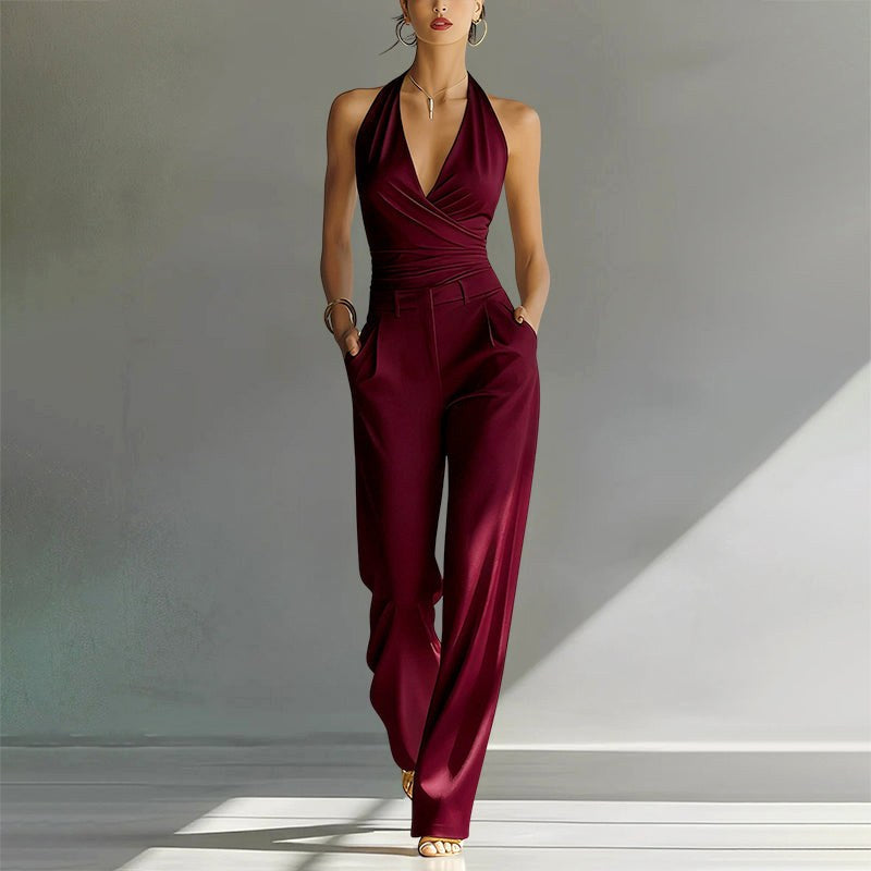 Matilda | Women's Wide-Leg Jumpsuit with Wrap Front, V-Neck Two-Piece Set | Everlasting Boutique