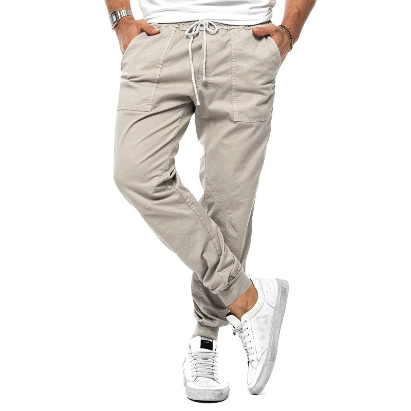Max | Men's Slim-Fit Jogger Trousers, Drawstring Waist Casual Trousers | Everlasting Boutique | Beige
