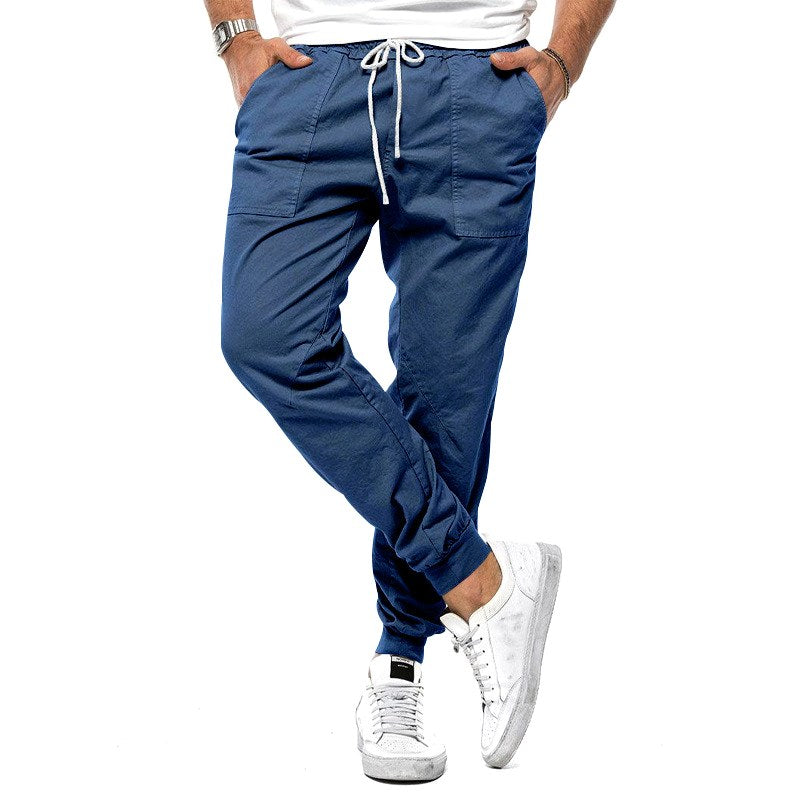 Max | Men's Slim-Fit Jogger Trousers, Drawstring Waist Casual Trousers | Everlasting Boutique | Jeansblau