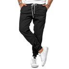 Max | Men's Slim-Fit Jogger Trousers, Drawstring Waist Casual Trousers | Everlasting Boutique | Black