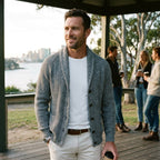 Michael | Men's Shawl Collar Cardigan with Button Front, Ribbed Knit Long Sleeve Cardigan | Everlasting Boutique