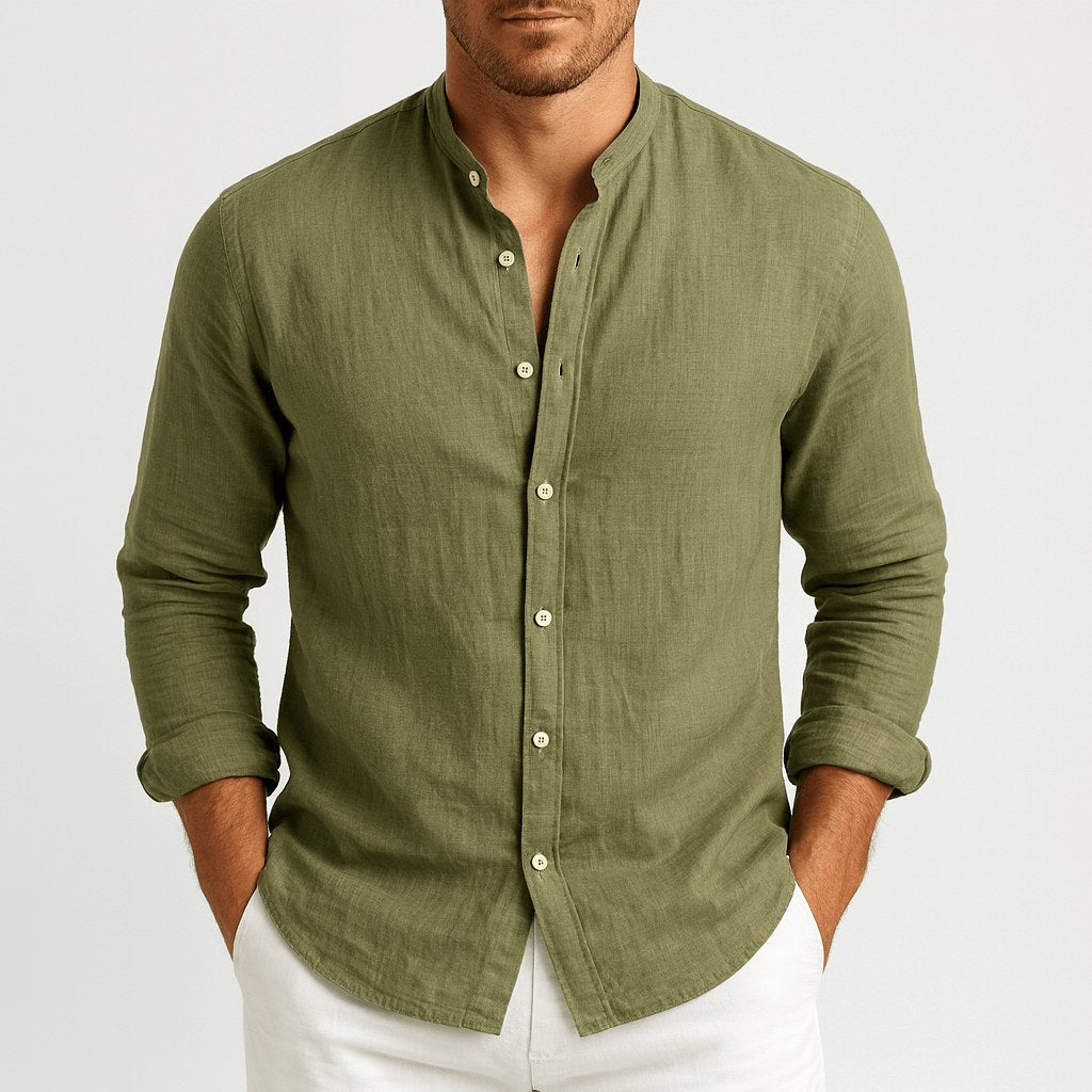 Michael | Men's Loose-Fit Natural Linen Shirt – Classic Casual Shirt | Everlasting Boutique