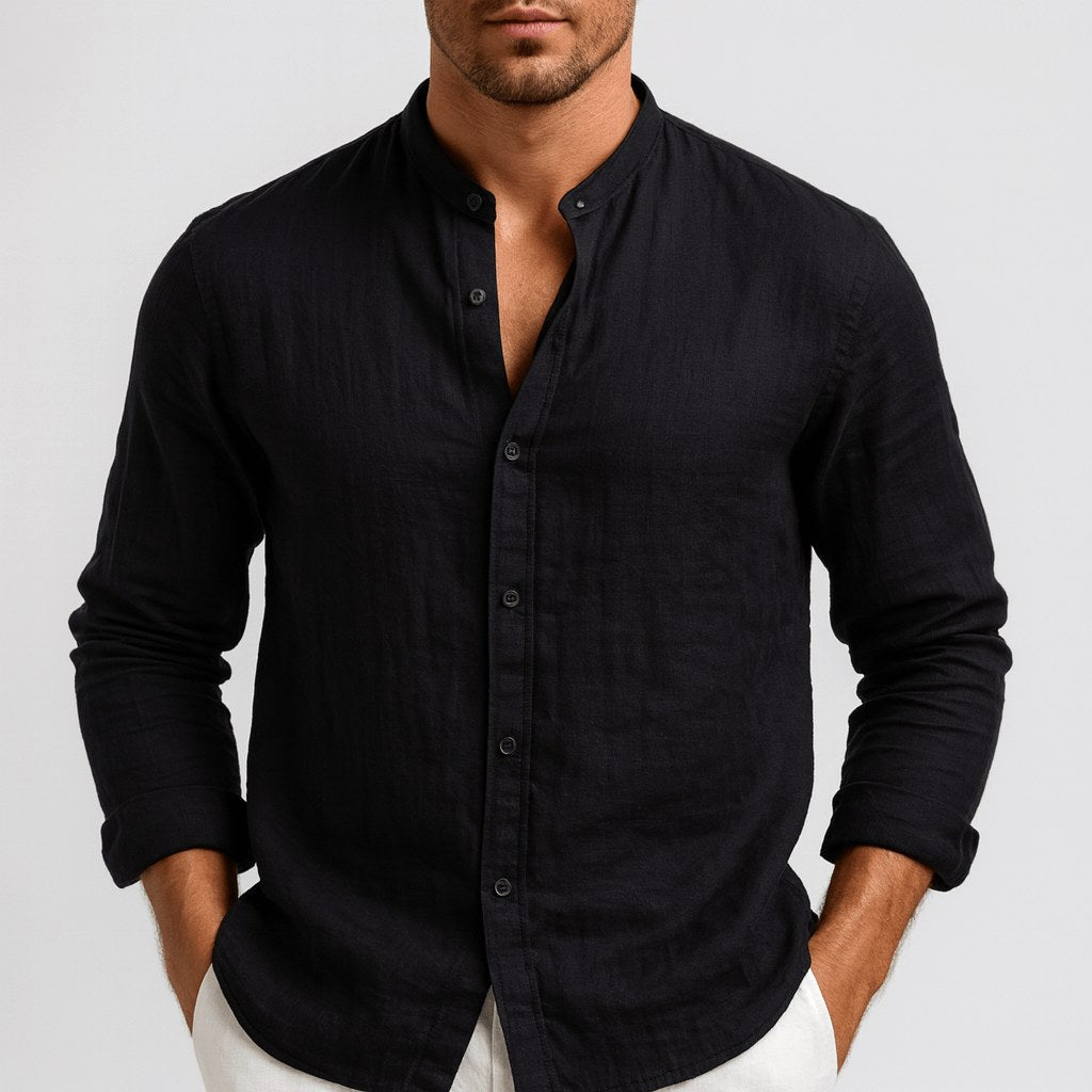 Michael | Men's Loose-Fit Natural Linen Shirt – Classic Casual Shirt | Everlasting Boutique