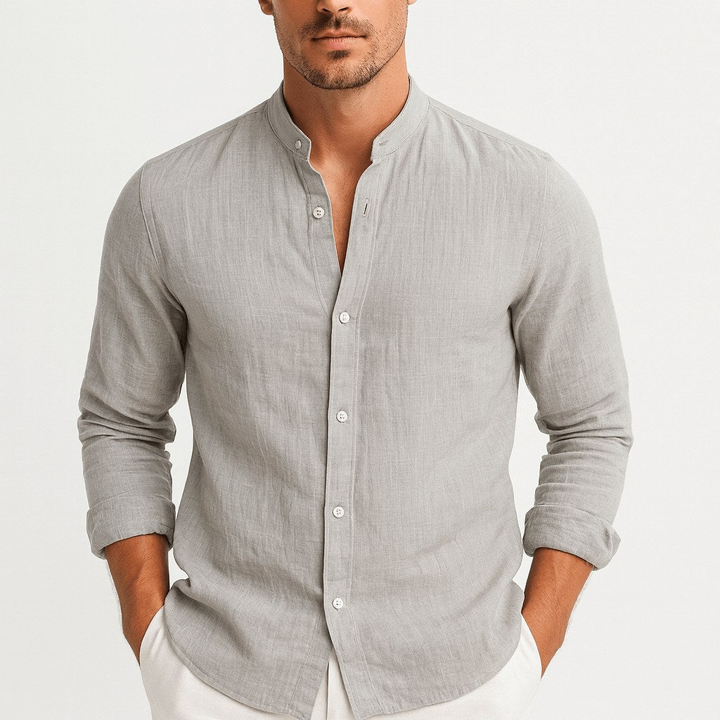 Michael | Men's Loose-Fit Natural Linen Shirt – Classic Casual Shirt | Everlasting Boutique