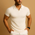 Miles | Men's Ribbed Polo Shirt with Classic Collar, Short-Sleeve Polo Shirt | Everlasting Boutique