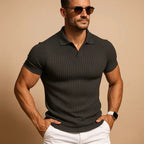 Miles | Men's Ribbed Polo Shirt with Classic Collar, Short-Sleeve Polo Shirt | Everlasting Boutique
