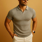 Miles | Men's Ribbed Polo Shirt with Classic Collar, Short-Sleeve Polo Shirt | Everlasting Boutique