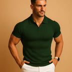 Miles | Men's Ribbed Polo Shirt with Classic Collar, Short-Sleeve Polo Shirt | Everlasting Boutique