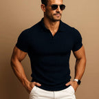 Miles | Men's Ribbed Polo Shirt with Classic Collar, Short-Sleeve Polo Shirt | Everlasting Boutique