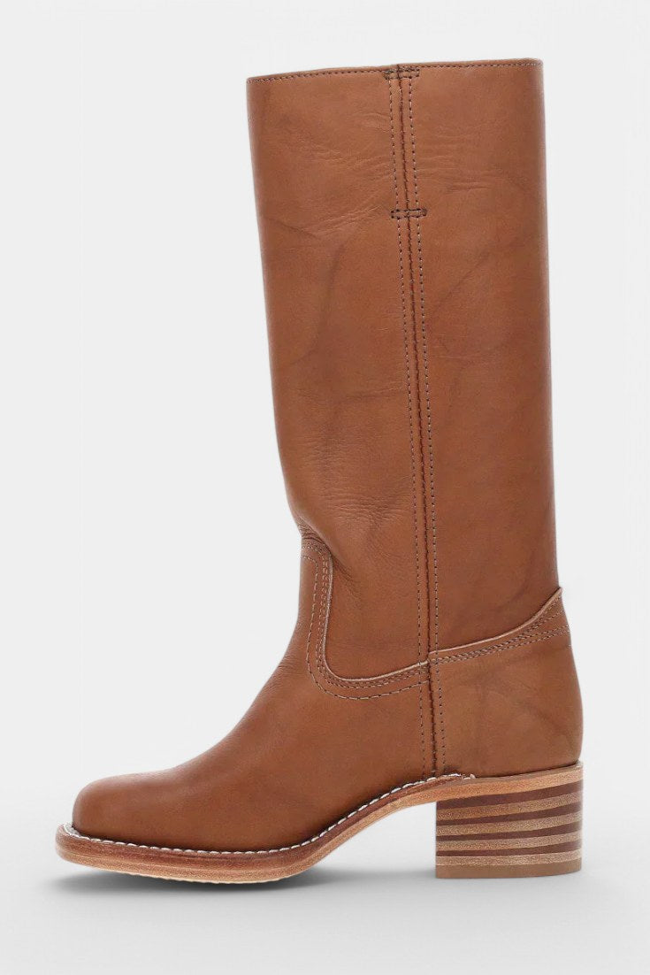 Millie | Women's Knee-High Leather Boots with Block Heel, Elegant Leather Boots | Everlasting Boutique