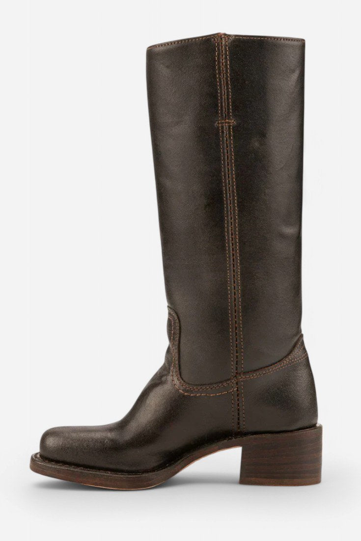 Millie | Women's Knee-High Leather Boots with Block Heel, Elegant Leather Boots | Everlasting Boutique