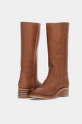 Millie | Women's Knee-High Leather Boots with Block Heel, Elegant Leather Boots | Everlasting Boutique
