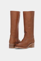 Millie | Women's Knee-High Leather Boots with Block Heel, Elegant Leather Boots | Everlasting Boutique
