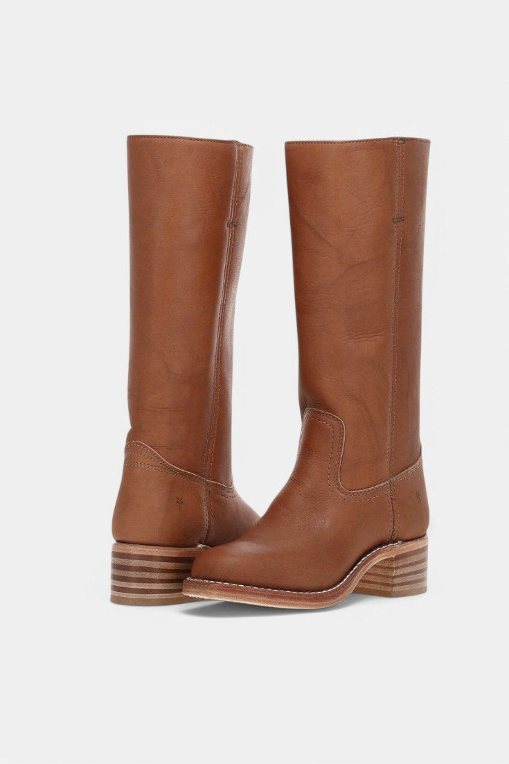 Millie | Women's Knee-High Leather Boots with Block Heel, Elegant Leather Boots | Everlasting Boutique