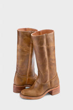 Millie | Women's Knee-High Leather Boots with Block Heel, Elegant Leather Boots | Everlasting Boutique