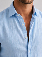 Mitchell | Men's Linen-Look Shirt, Relaxed Fit Button-Up | Everlasting Boutique | Grey
