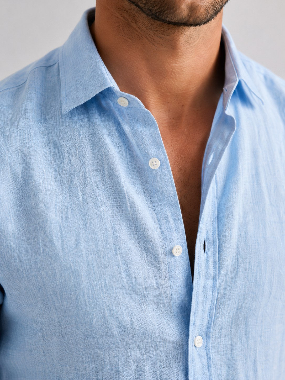 Mitchell | Men's Linen-Look Shirt, Relaxed Fit Button-Up | Everlasting Boutique | Grey