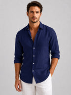 Mitchell | Men's Linen-Look Shirt, Relaxed Fit Button-Up | Everlasting Boutique | Pink
