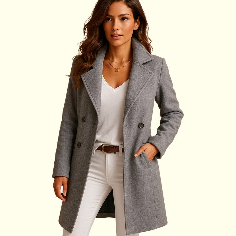 Monica | Women's Double-Breasted Coat with Lapels, Elegant Autumn Coat | Everlasting Boutique