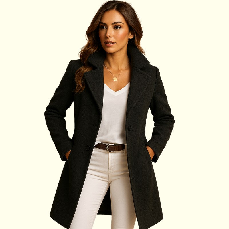 Monica | Women's Double-Breasted Coat with Lapels, Elegant Autumn Coat | Everlasting Boutique