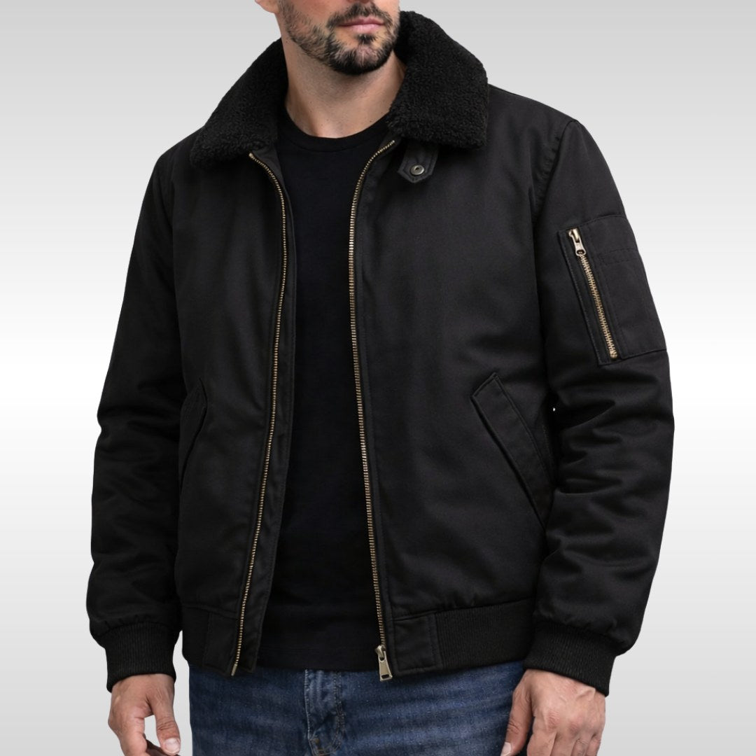 Nathan | Men's Structured Bomber Jacket, Warm Fleece-Lined Jacket | Everlasting Boutique