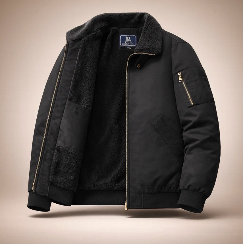 Nathan | Men's Structured Bomber Jacket, Warm Fleece-Lined Jacket | Everlasting Boutique