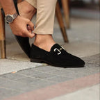 Nathan | Men's Suede Loafers with Horsebit Detail, Slip-On Loafers | Everlasting Boutique