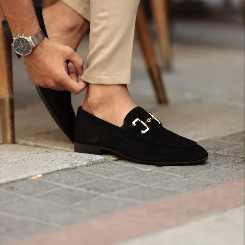 Nathan | Men's Suede Loafers with Horsebit Detail, Slip-On Loafers | Everlasting Boutique