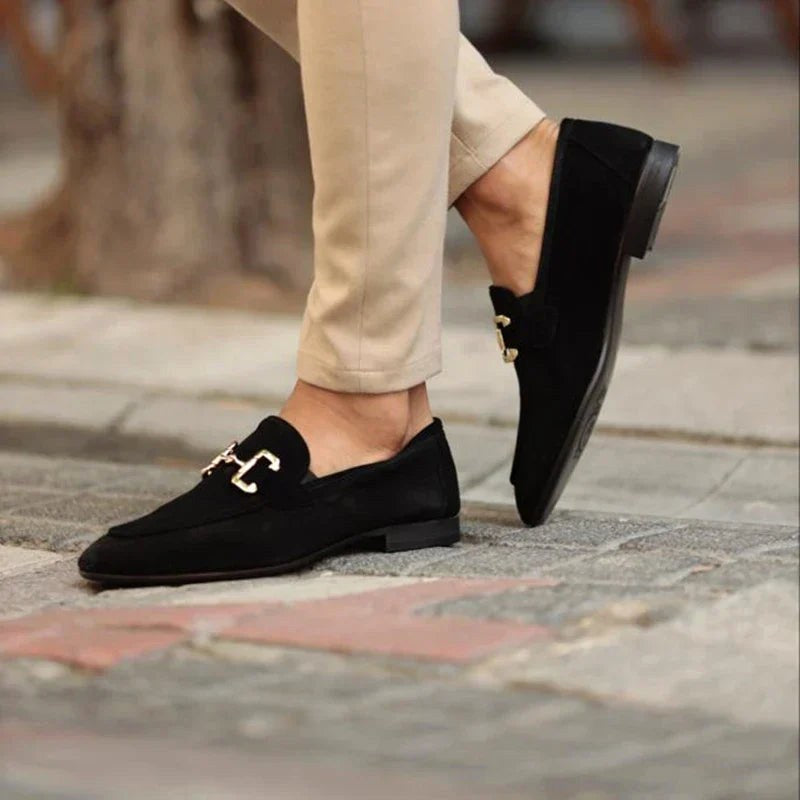 Nathan | Men's Suede Loafers with Horsebit Detail, Slip-On Loafers | Everlasting Boutique