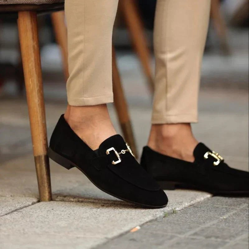 Nathan | Men's Suede Loafers with Horsebit Detail, Slip-On Loafers | Everlasting Boutique