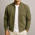 Nigel | Men's Suede-Textured Structured Jacket, Tailored Autumn Jacket | Everlasting Boutique | Navy Blue
