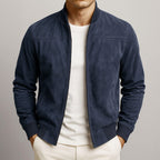 Nigel | Men's Suede-Textured Structured Jacket, Tailored Autumn Jacket | Everlasting Boutique | Black