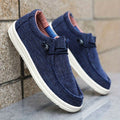 Niklas | Men's Canvas Loafers with Elastic Laces, Lightweight Slip-On Shoes | Everlasting Boutique | Navy Blue