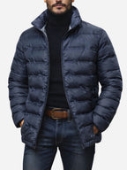 Noah | Men's Insulated Quilted Jacket, High-Collar Down Jacket | Everlasting Boutique | Blue