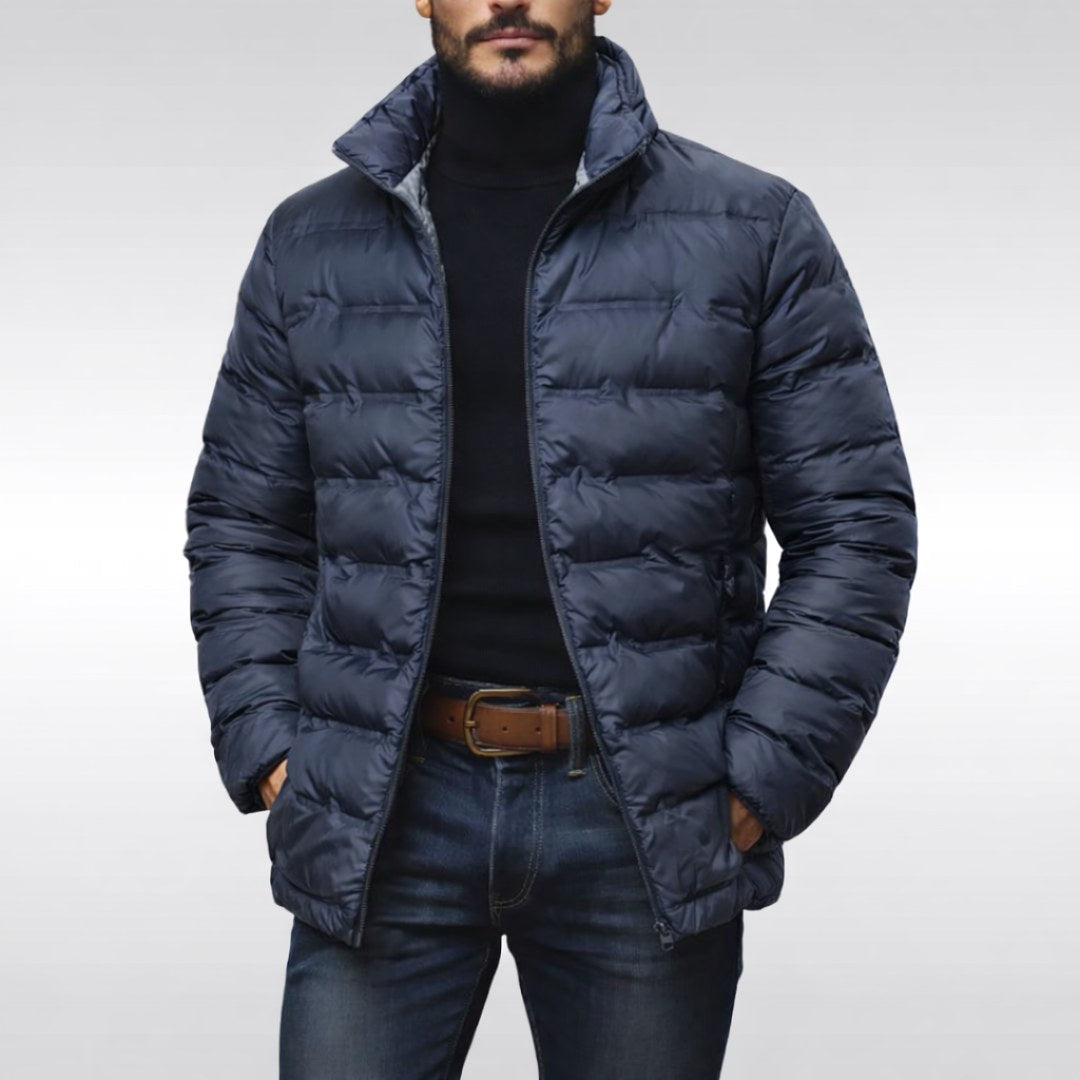 Noah | Men's Insulated Quilted Jacket, High-Collar Down Jacket | Everlasting Boutique | Green