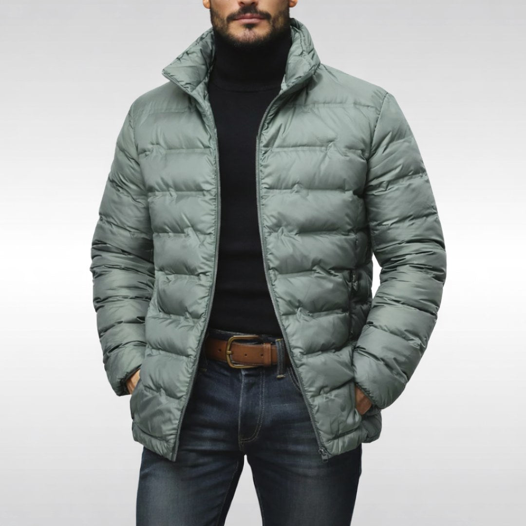 Noah | Men's Insulated Quilted Jacket, High-Collar Down Jacket | Everlasting Boutique | Black