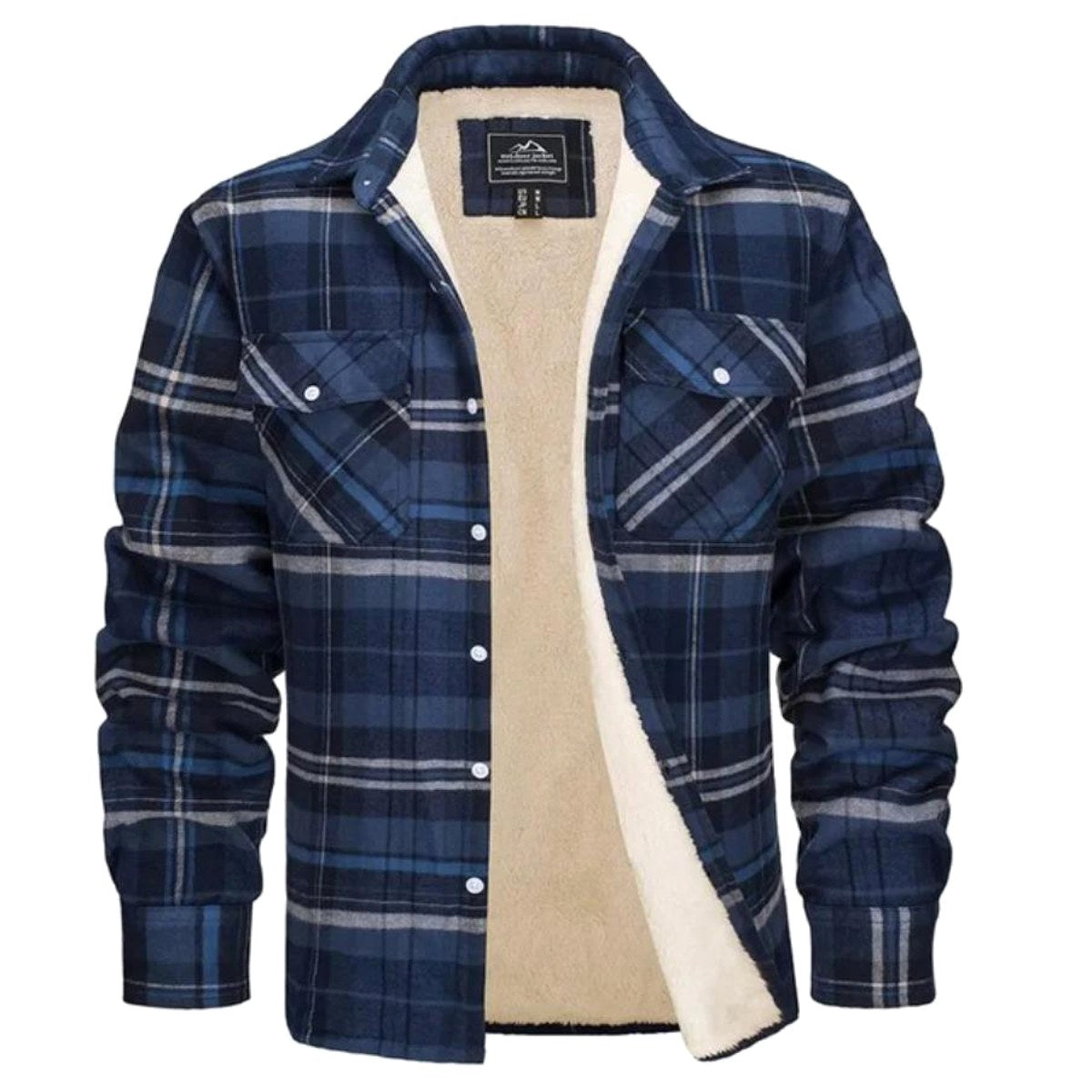 Noah | Men's Sherpa-Lined Plaid Jacket, Button-Front Autumn Jacket | Everlasting Boutique
