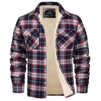 Noah | Men's Sherpa-Lined Plaid Jacket, Button-Front Autumn Jacket | Everlasting Boutique | Navy Blue