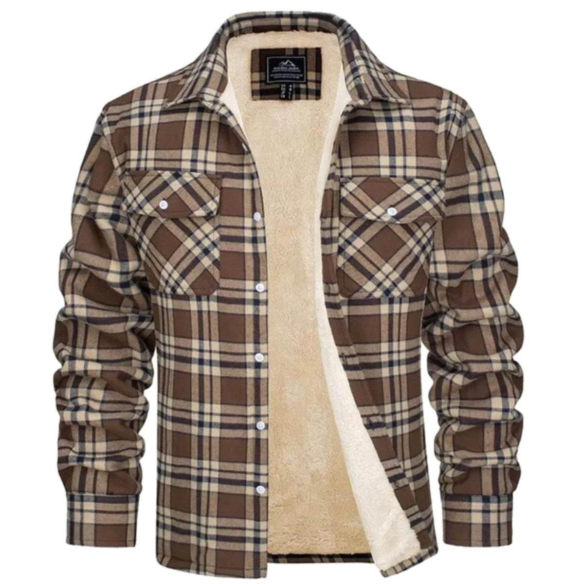 Noah | Men's Sherpa-Lined Plaid Jacket, Button-Front Autumn Jacket | Everlasting Boutique