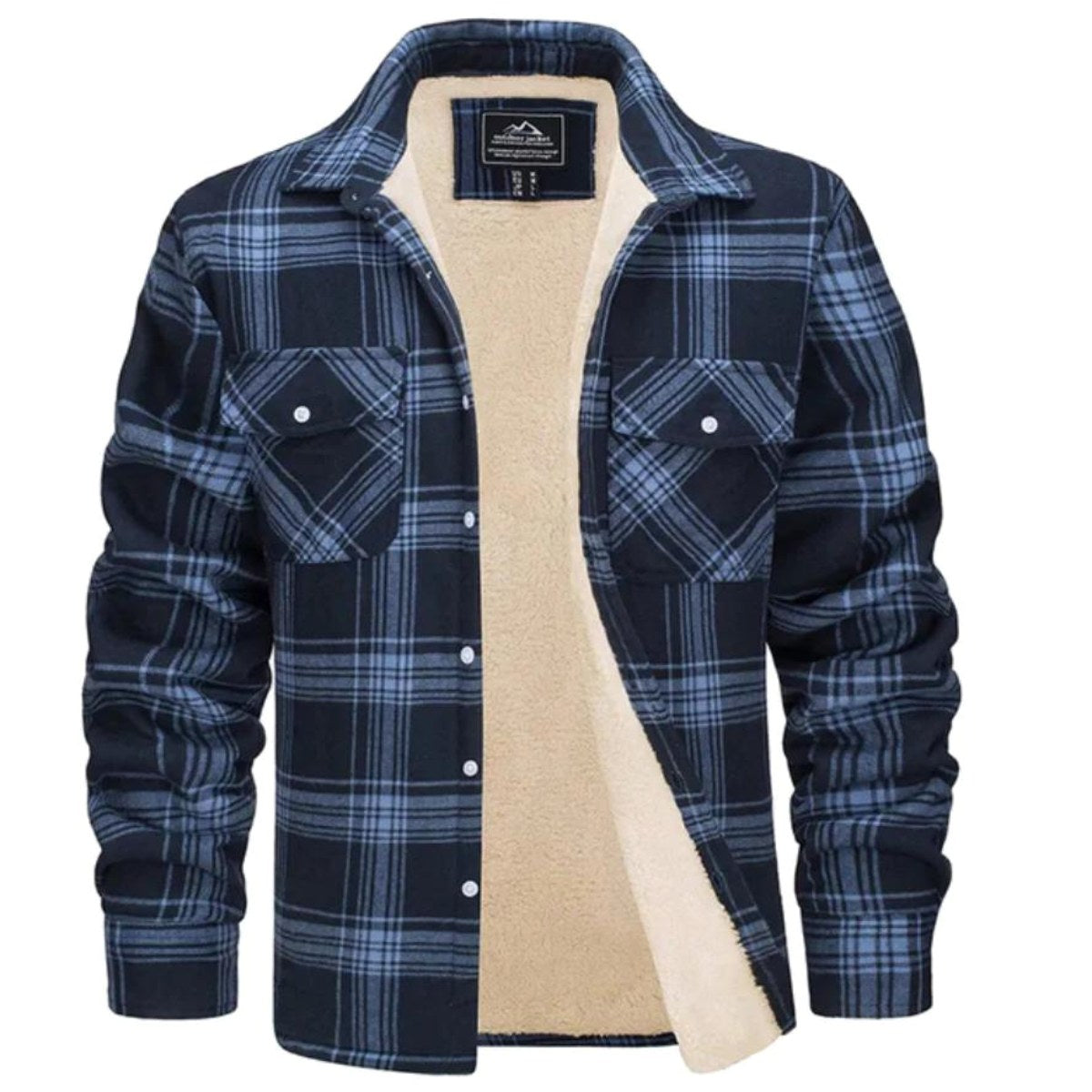 Noah | Men's Sherpa-Lined Plaid Jacket, Button-Front Autumn Jacket | Everlasting Boutique