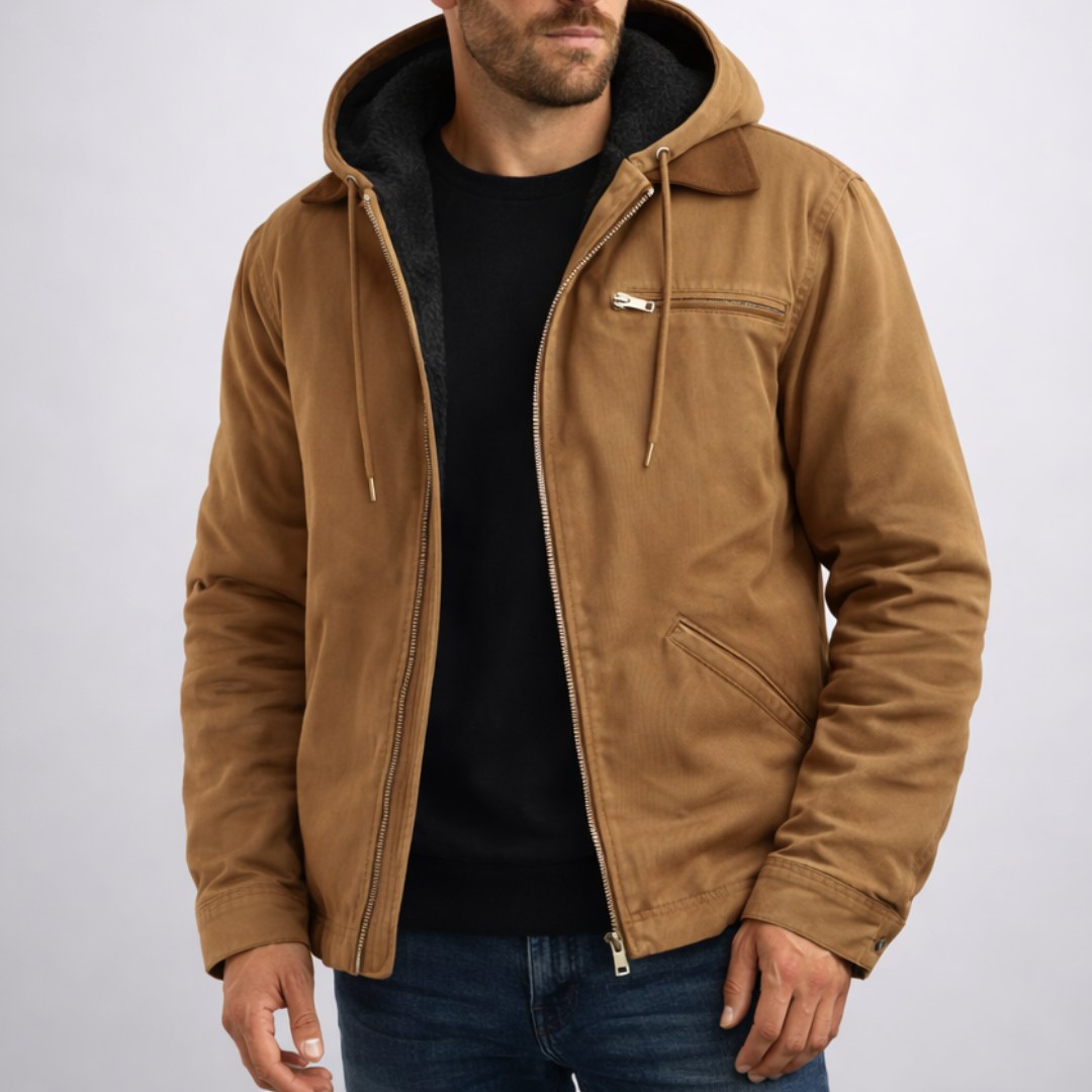 Nolan | Men's Hooded Lined Jacket, Comfortable Everyday Jacket | Everlasting Boutique | Blue