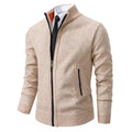 Norbert | Men's Zip-Up Cardigan, Lightweight Autumn Cardigan | Everlasting Boutique | Beige