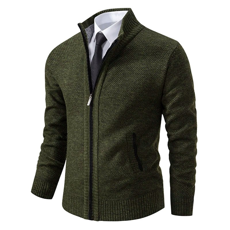 Norbert | Men's Zip-Up Cardigan, Lightweight Autumn Cardigan | Everlasting Boutique | Beige