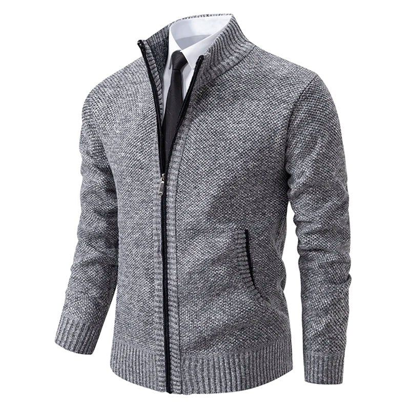 Norbert | Men's Zip-Up Cardigan, Lightweight Autumn Cardigan | Everlasting Boutique | Beige