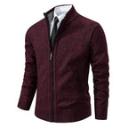 Norbert | Men's Zip-Up Cardigan, Lightweight Autumn Cardigan | Everlasting Boutique | Red